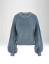 NEW HALLHUBER SWEATSHIRT MIT RUNDHALSAUSSCHNITT AUS BAUMWOLLMISCHUNG UND CHENILLE