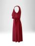 NEW HALLHUBER MIDI-KLEID MIT RINGEN IN STRETCH-VISKOSE-GABARDINE